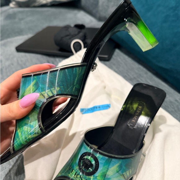Versace Black and Green Mules - Picture 6 of 16